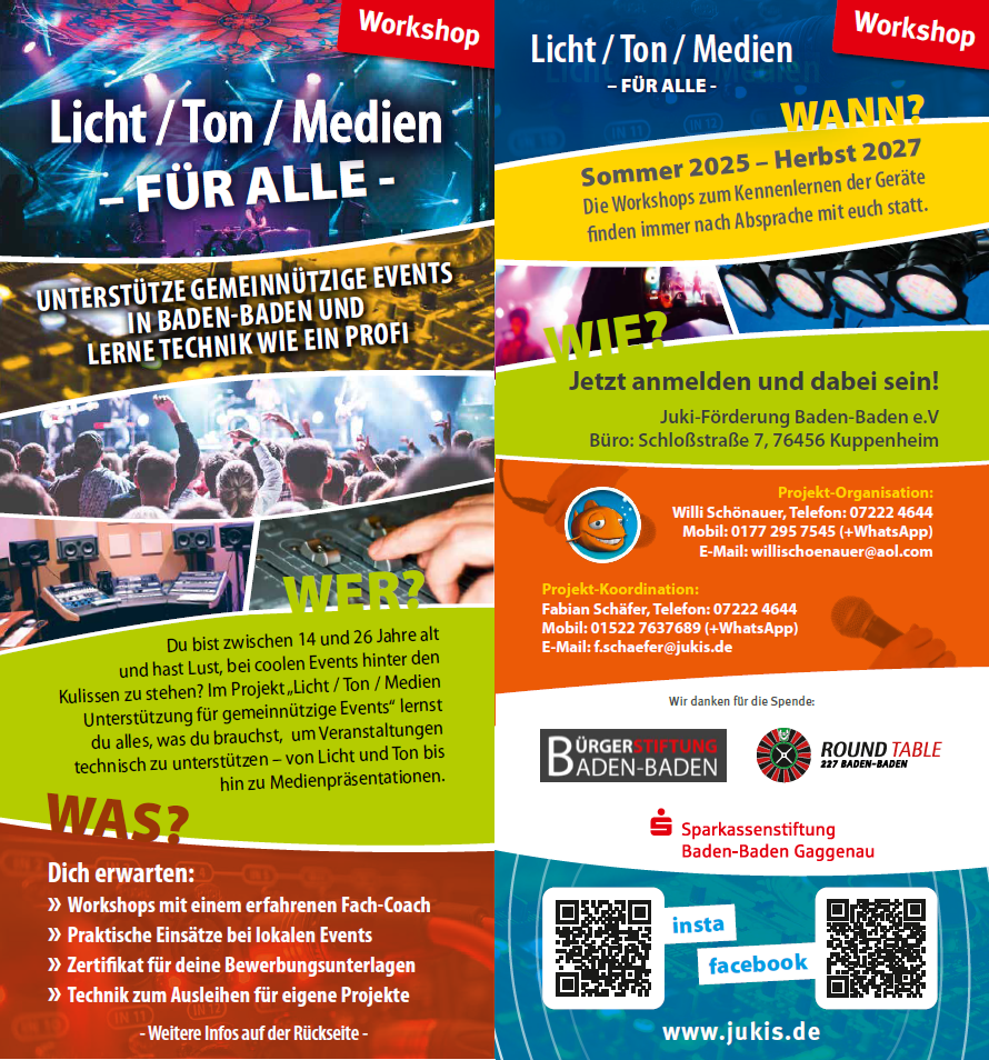 Du bist zwischen 14 und 26 Jahre alt und hast Lust, bei coolen Events hinter den Kulissen zu stehen? Im Projekt 